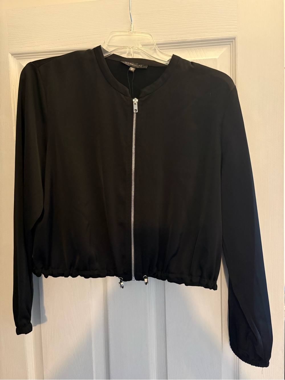 Dynamite Black Zip Bomber Jacket